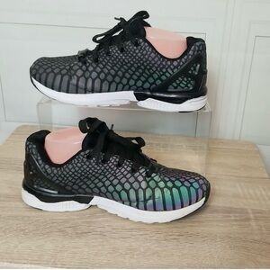 Adidas women’s ZX Flux Reflective Holographic Sneakers Athletic Athleisure Shoes